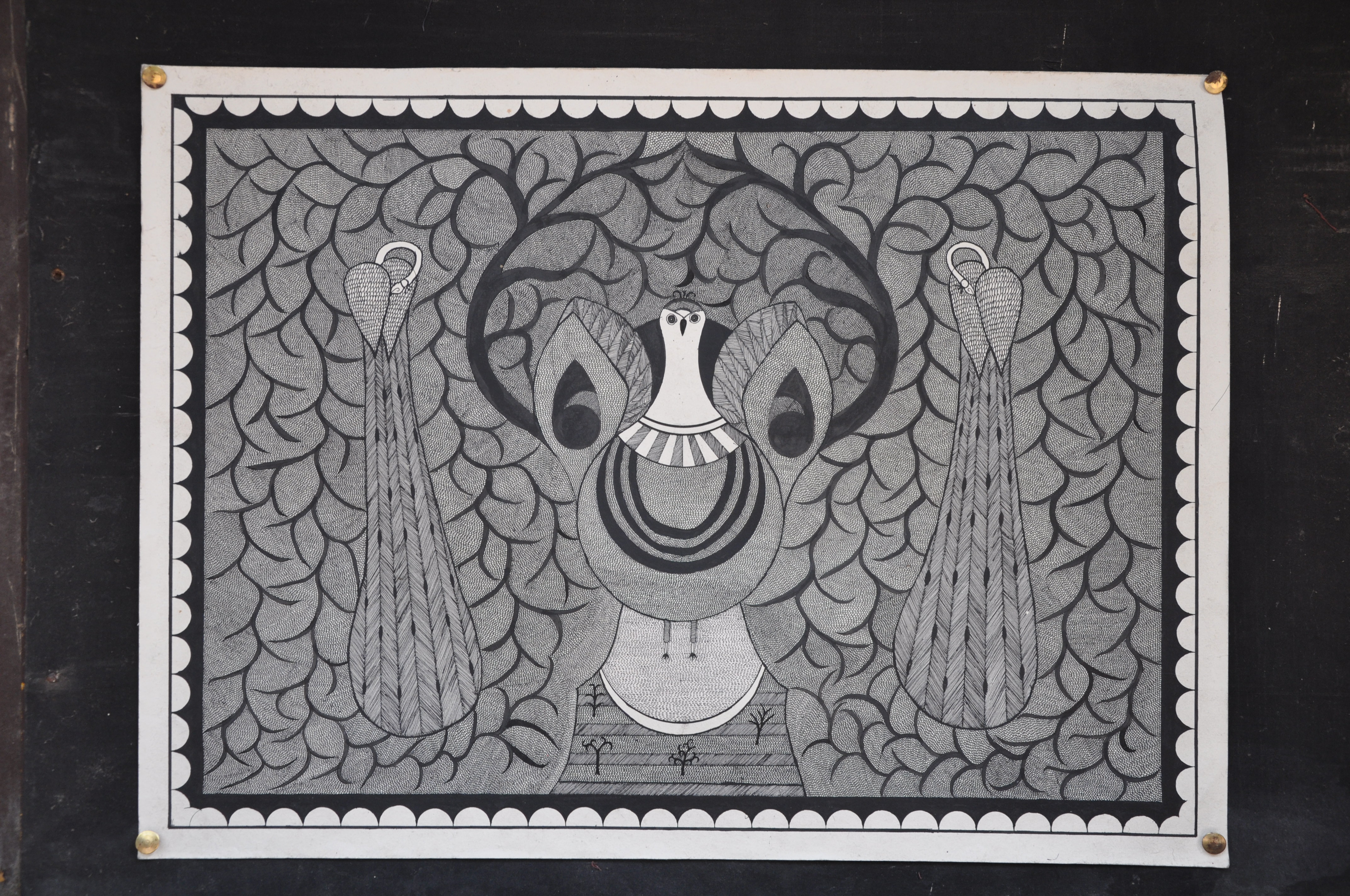 Mithila art, also called Madhubani painting, in vivid natural colour